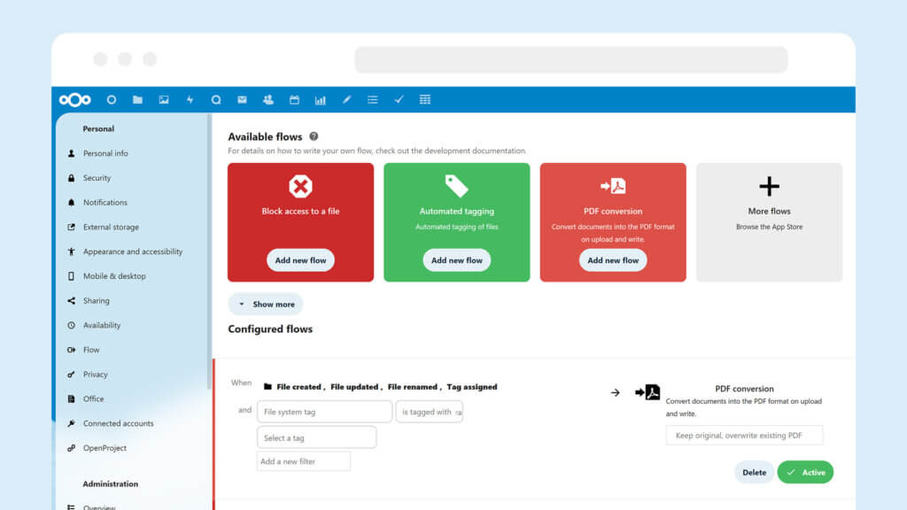 Nextcloud file access control