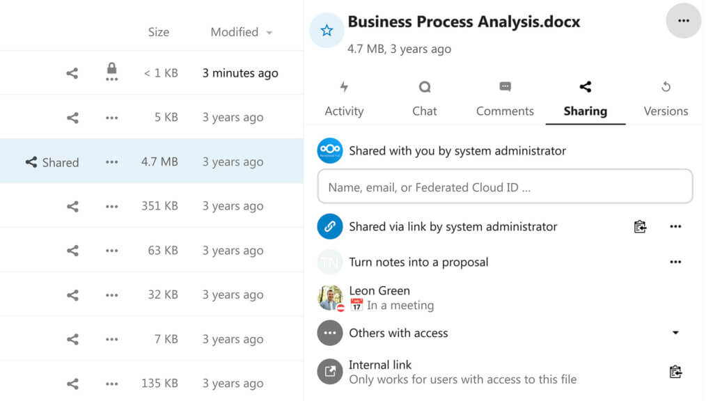 Nextcloud sharing and collaboration cloud storage features