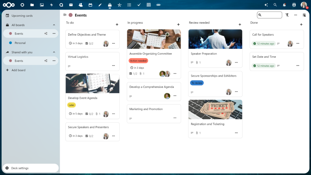 Nextcloud Deck cards with cover images  - Nextcloud Hub 7