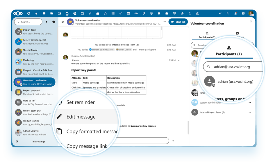 Nextcloud Talk Hub 8 improvements