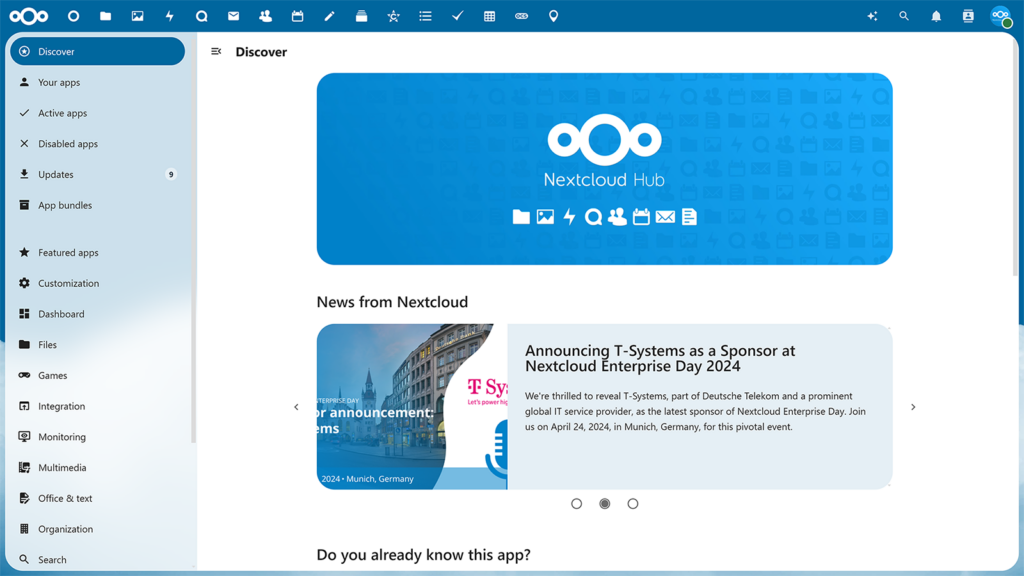 Nextcloud App Store Discover