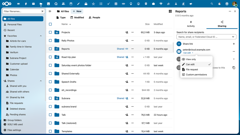 Nextcloud Hub 9 Federated sharing_share file using federated id