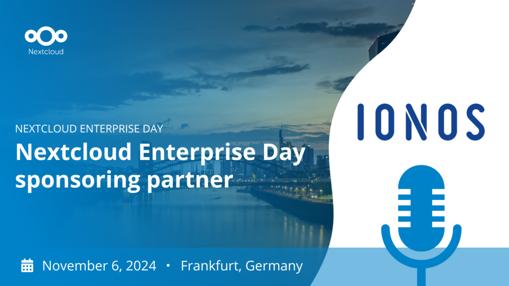 Announcing IONOS as a sponsor for Nextcloud Enterprise Day 2024 in Frankfurt