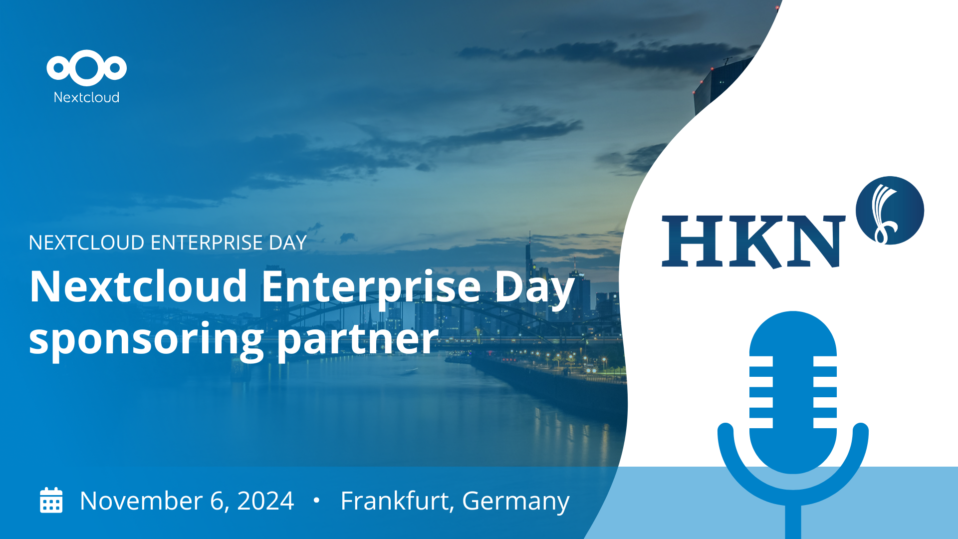 HKN signs on as sponsor for Nextcloud Enterprise Day 2024 in Frankfurt