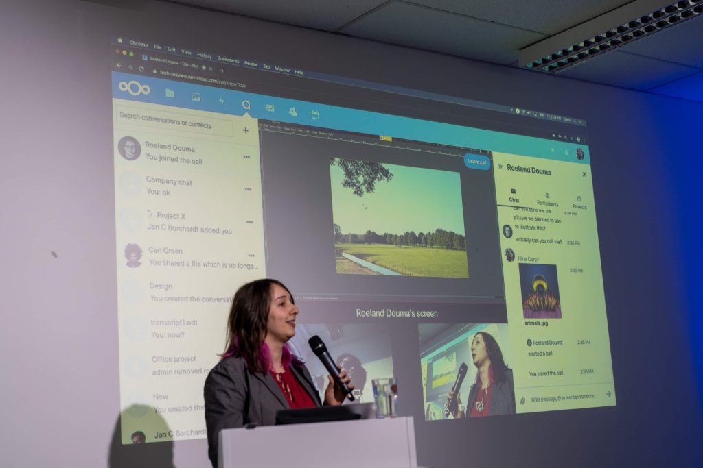 Photo showing Nextcloud Talk demo