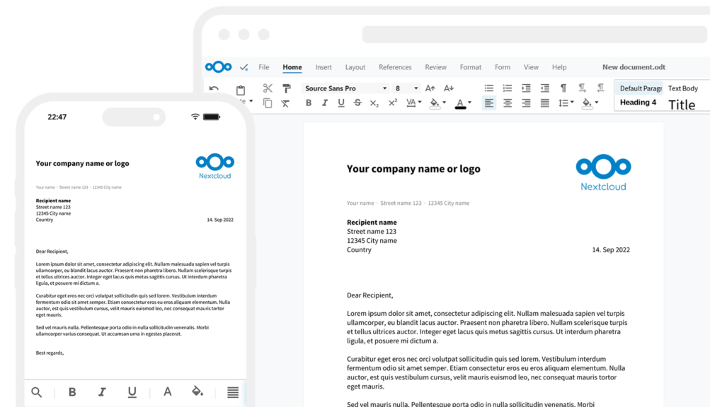 Nextcloud Hub 5 Office preview