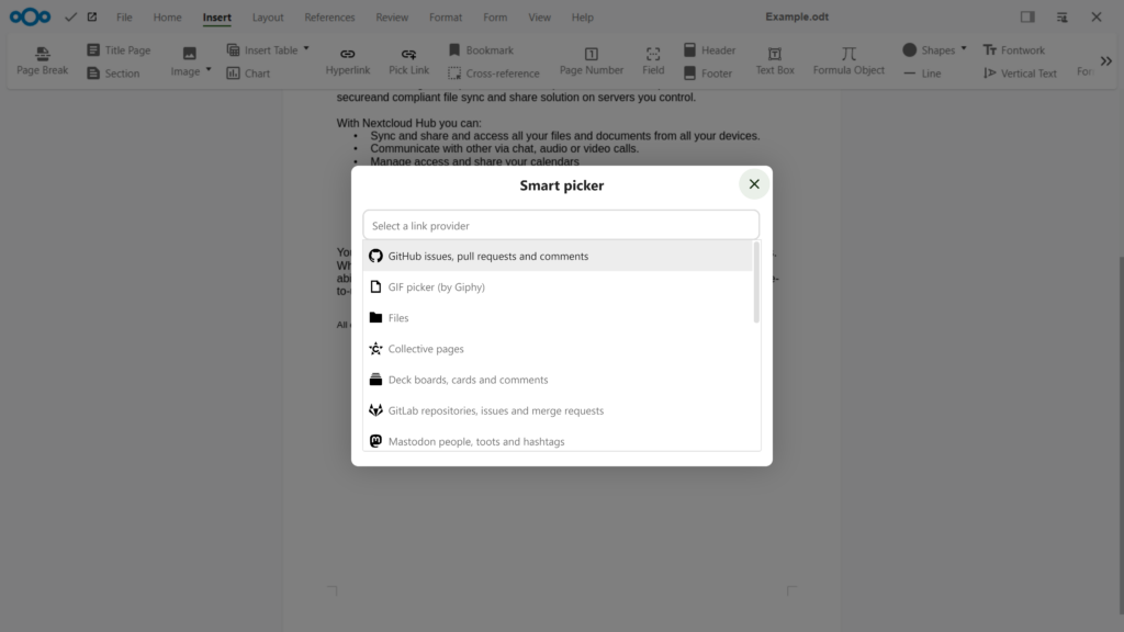 Nextcloud Office ChatGPT text generation