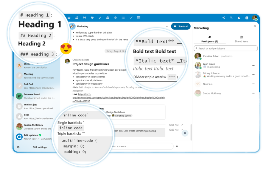 Nextcloud Talk - Text formatting in chats