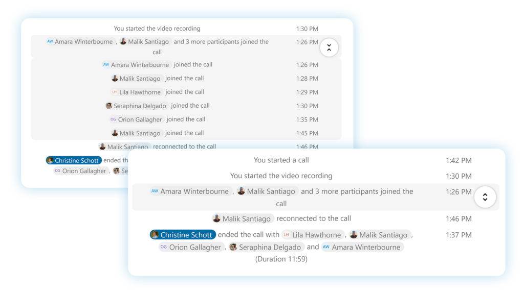 Nextcloud Talk - grouped system messages