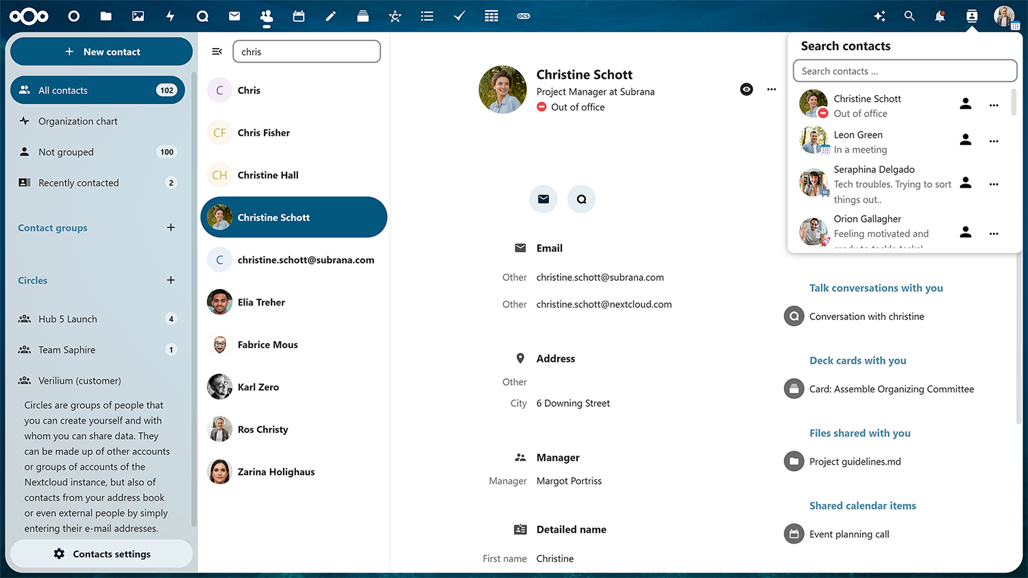 Contacts - Nextcloud Hub 7